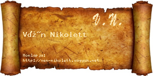 Vén Nikolett névjegykártya