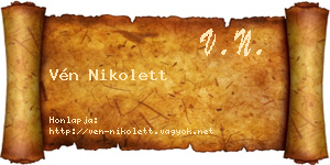 Vén Nikolett névjegykártya